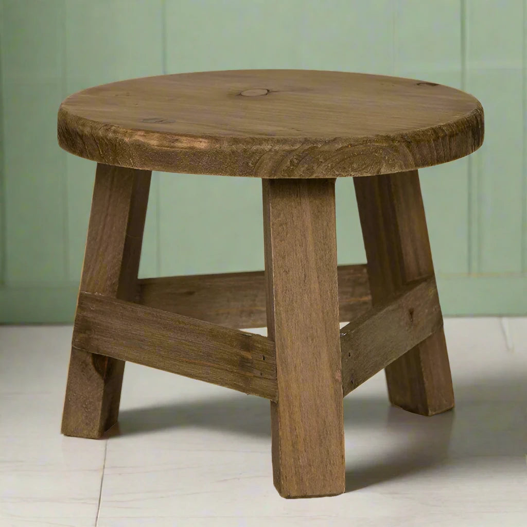 Wooden Plant Stool - The Cabin Rose 