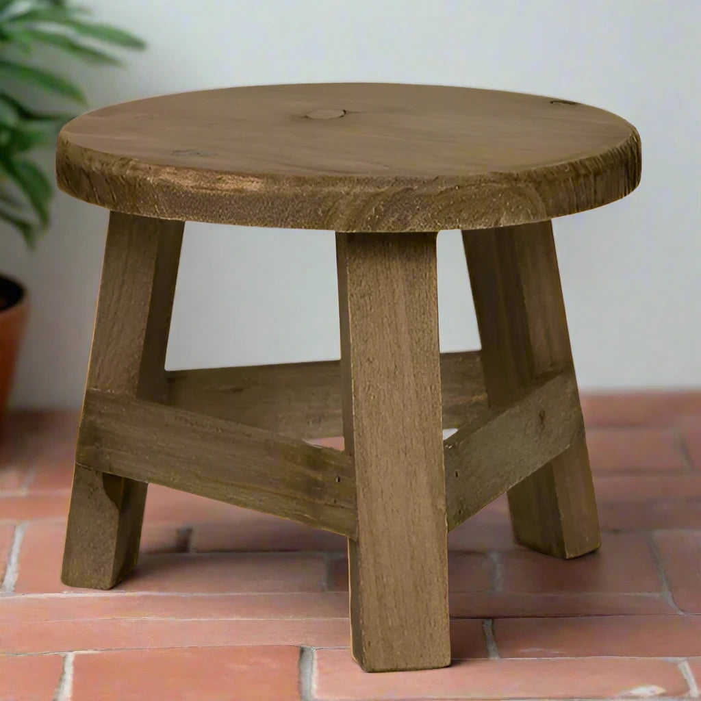 Wooden Plant Stool - The Cabin Rose 